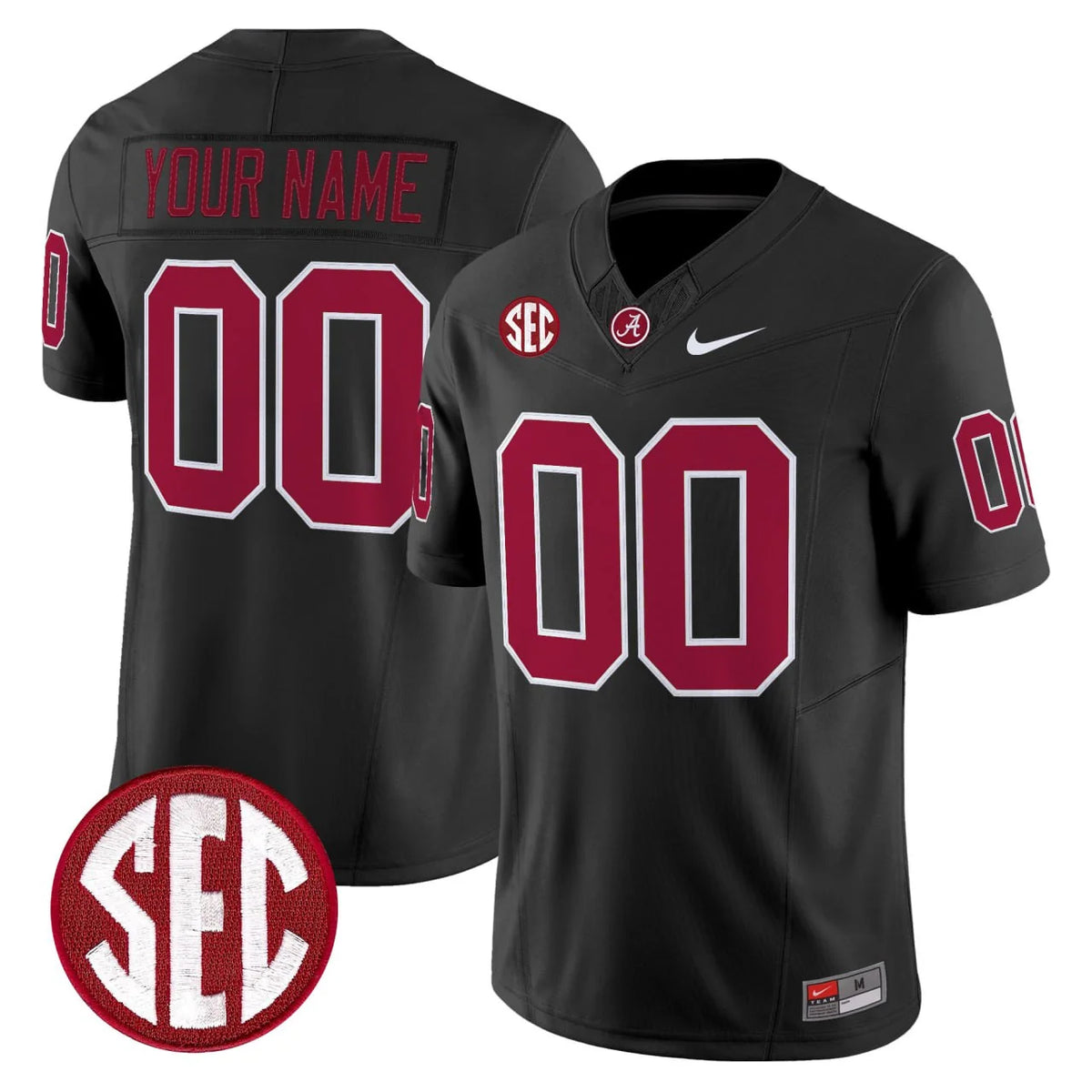 Custom Name Number Alabama Crimson Tide Crimson White Black Limited Football Jersey -All Stitched