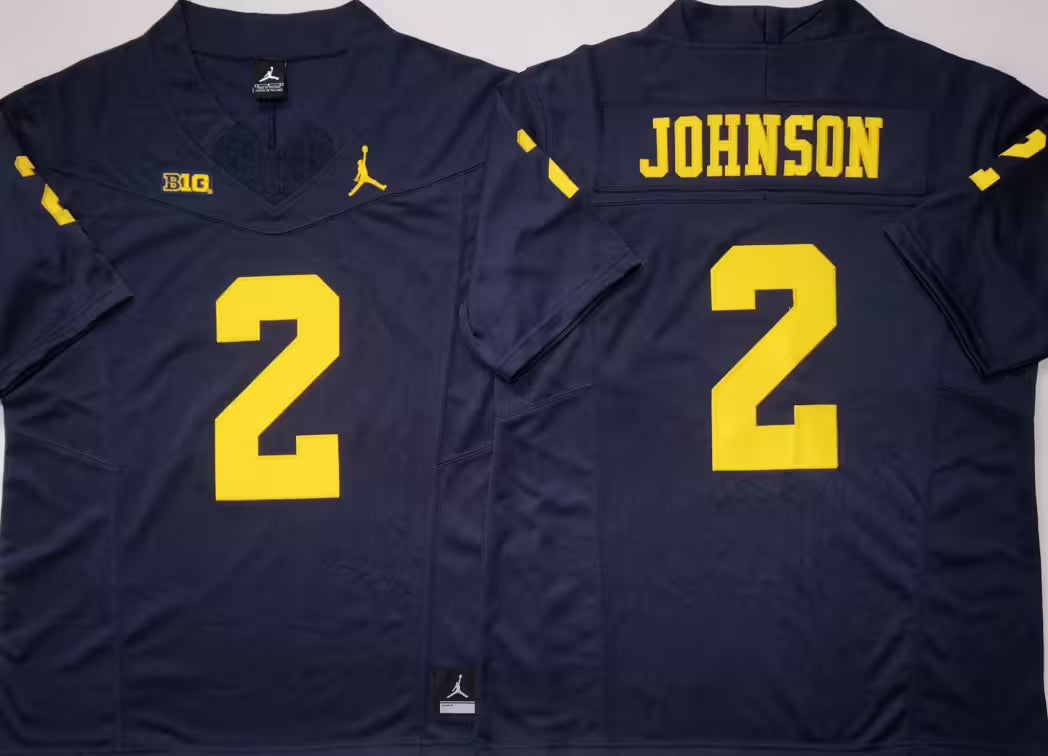 Men's Will Johnson Vapor Jersey #2 White Gold Navy Michigan Wolverines -All Stitched
