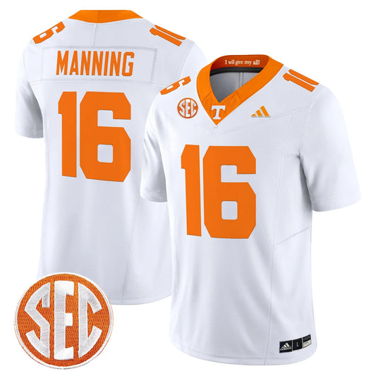 Custom Peyton Manning #16 Tennessee Volunteers Orange White Black Gray Limited Football Jersey -All Stitched