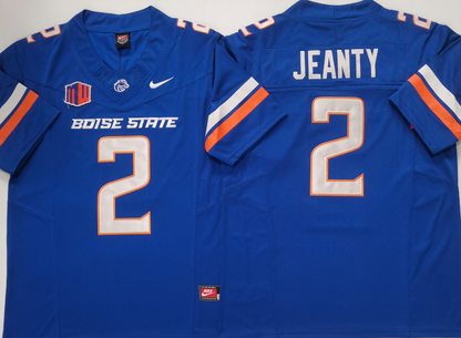 Custom Ashton Jeanty #2 Boise State Broncos Orange Royal White Black Limited Football Jersey -All Stitched