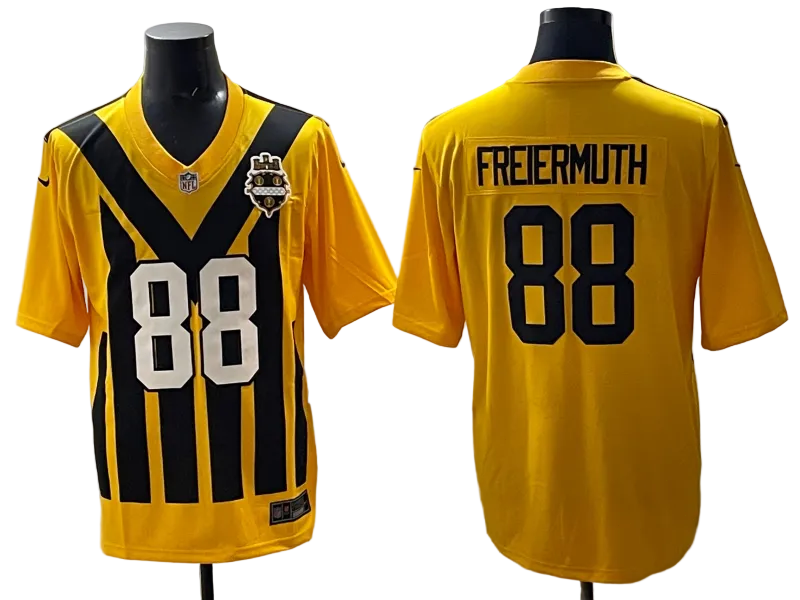 Custom Steelers Alternate 1933 Throwback Gold Football Limited Jersey - All Stitched