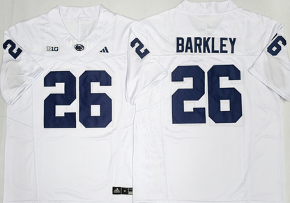 Custom Saquon Barkley Penn State Nittany Lions White Navy Limited Football Jersey -All Stitched
