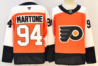 Custom 2026 Flyer Home Orange Premium All Stitched Hockey Jersey