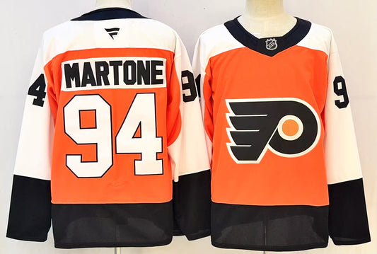 Custom 2026 Flyer Home Orange Premium All Stitched Hockey Jersey