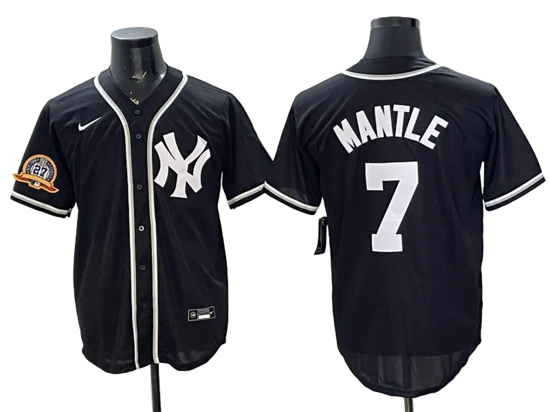 Yankees Fashion Black Out Baseball Jersey -All Stitched
