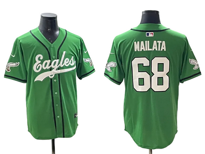 Custom Saquon Barkley Philadelphia Eagles Green Stitched Baseball Jersey -All Stitched