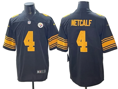 Custom Steelers Alternate Black Football Vapor Limited Jersey - All Stitched