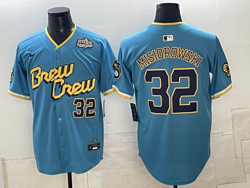 Custom Jacob Misiorowski 2026 World Series Powder Blue Baseball Jersey -All Stitched