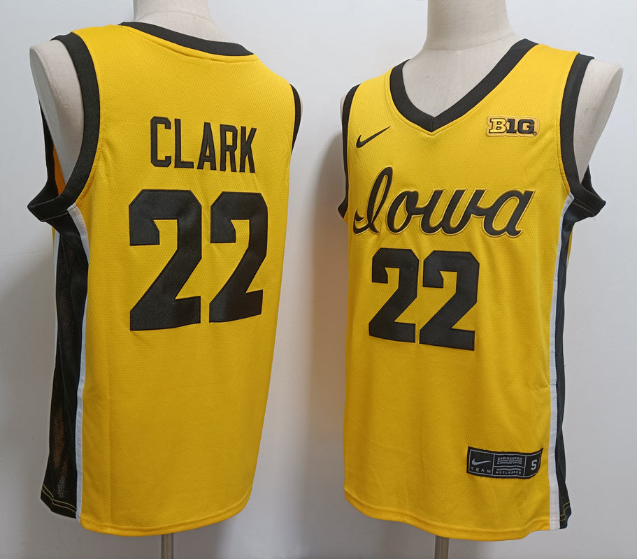 Custom Caitlin Clark #22 Iowa Hawkeyes Gold Red White Navy Black Rebel Edition Victory Basketball Jersey -All Stitched