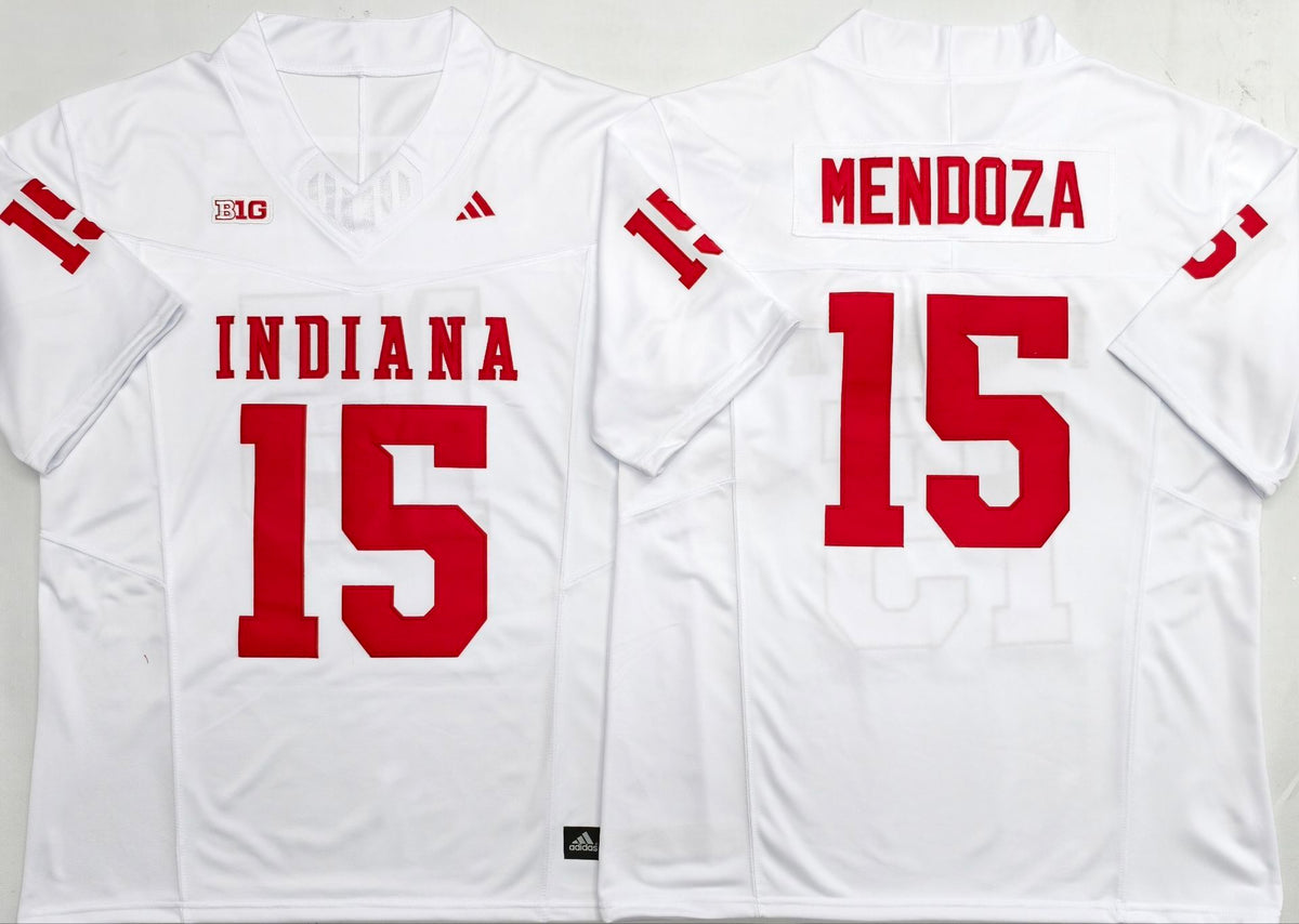 Custom Fernando Mendoza #15 Indiana Hoosiers Crimson White Black Limited Football Jersey -All Stitched
