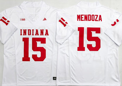 Custom Fernando Mendoza #15 Indiana Hoosiers Crimson White Black Limited Football Jersey -All Stitched