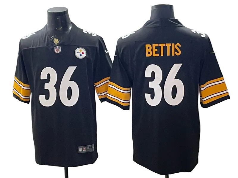 Custom Steelers Black Football Limited Jersey - All Stitched