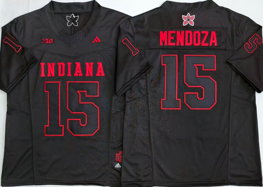 Men's Fernando Mendoza Black Vapor Jersey #15 Red White Stranger Things Edition-All Stitched