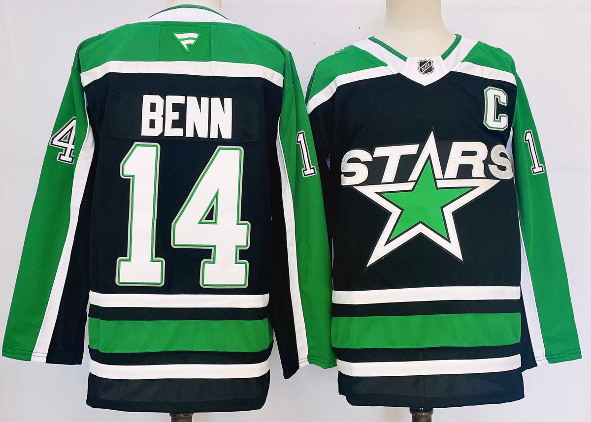 Custom Jamie Benn Jason Robertson Tyler Seguin Stars Alternate Black Hockey Jersey -All Stitched