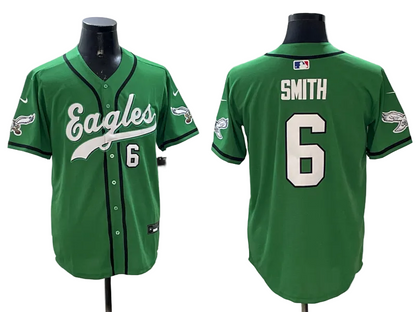 Custom Saquon Barkley Philadelphia Eagles Green Stitched Baseball Jersey -All Stitched