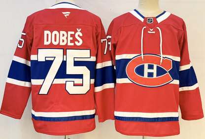 Custom 2026 Canadien Jakub Dobes Home Red Premium All Stitched Hockey Jersey