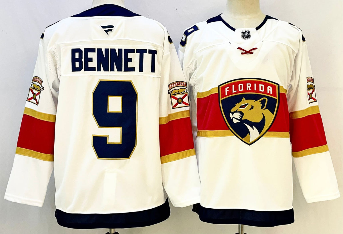 Custom Brady Tkachuk Aleksander Barkov Panthers Away White Hockey Jersey -All Stitched