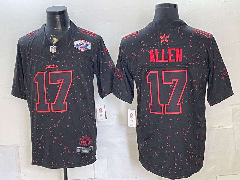 Custom Josh Allen Bills Gold Black Gray Split Limited Jersey -All Stitched