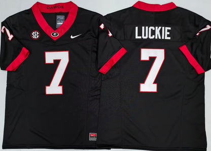 Men's Lawson Luckie Black Vapor Jersey #7 Red White Stranger Things Edition-All Stitched