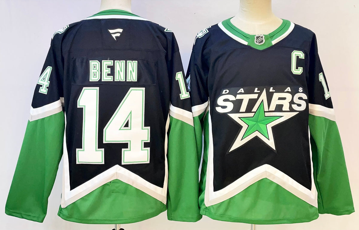 Custom Tyler Seguin Stars Alternate Black Hockey Jersey -All Stitched