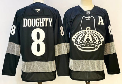 Custom Adrian Kempe Drew Doughty Kings Alternate Black Hockey Jersey -All Stitched