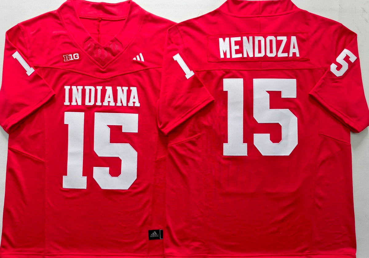 Custom Fernando Mendoza #15 Indiana Hoosiers Crimson White Black Limited Football Jersey -All Stitched