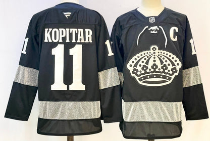 Custom Adrian Kempe Drew Doughty Kings Alternate Black Hockey Jersey -All Stitched