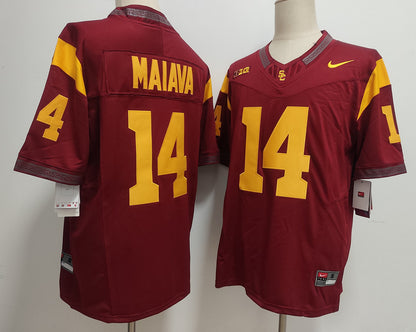 Custom Jayden Maiava #14 USC Trojans Cardinal White Limited Football Jersey -All Stitched