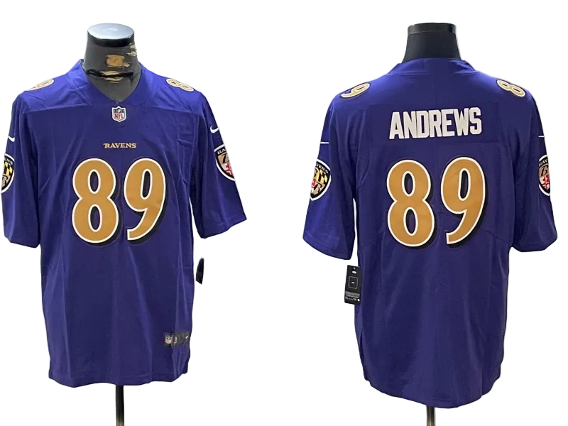 Custom Mark Andrews White Black Purple Alternate Limited Football Jersey -All Stitched