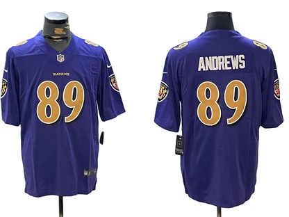 Custom Mark Andrews White Black Purple Alternate Limited Football Jersey -All Stitched