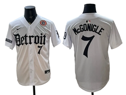 2026 Custom Tigers Old English Edition Black Limited Baseball Jersey -All Stitched