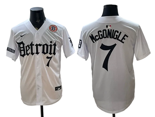 2026 Custom Tigers Old English Edition Black Limited Baseball Jersey -All Stitched