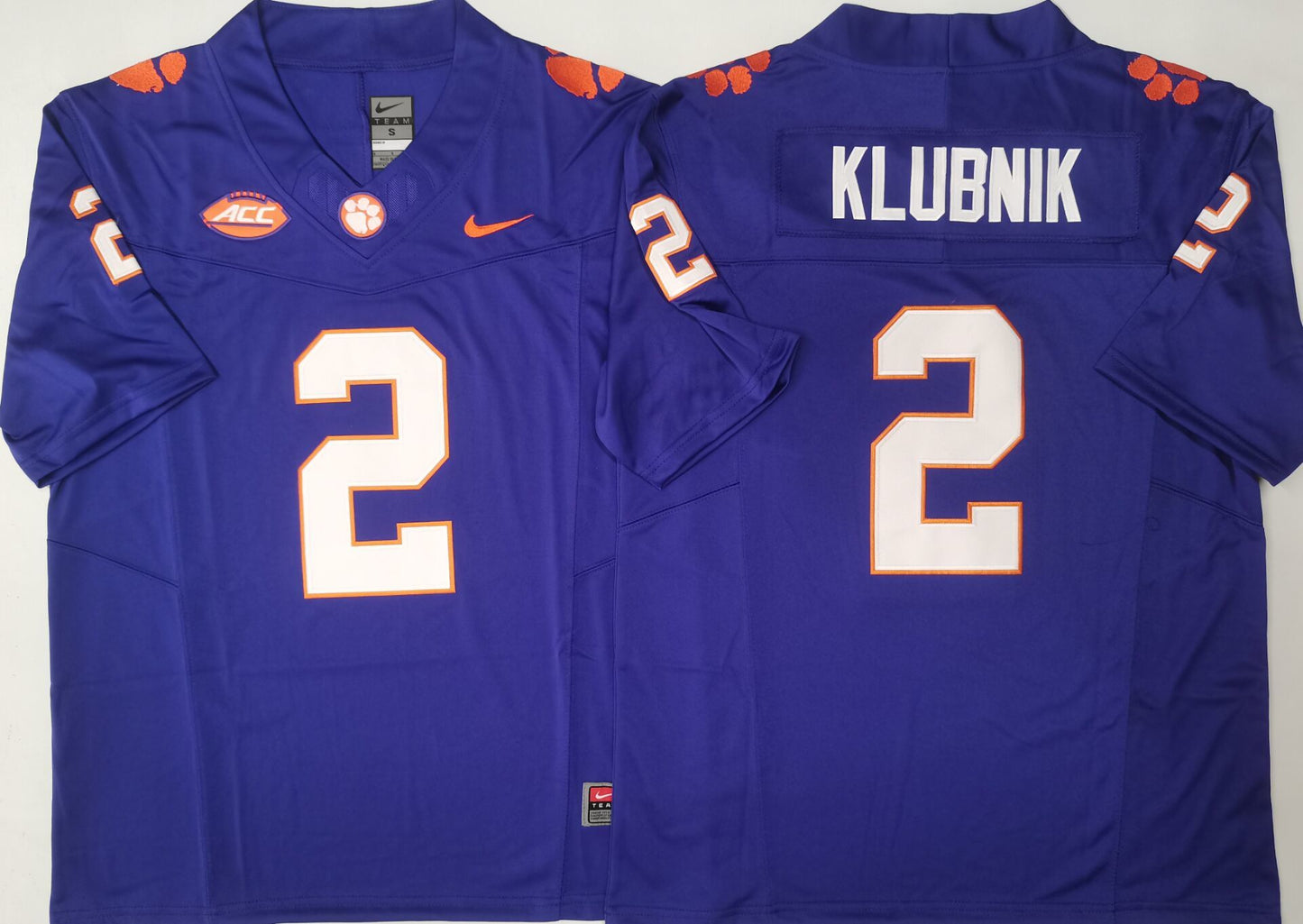 Men's Clemson Tigers Cade Klubnik #2 Vapor Orange Purple White Football Jersey -All Stitched