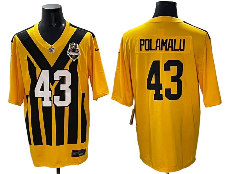 Custom Steelers Alternate 1933 Throwback Gold Football Limited Jersey - All Stitched