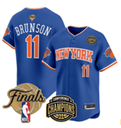 Custom Men's Jalen Brunson OG Anunoby 2026 Finals Champions Always Baseball Jersey -All Stitched