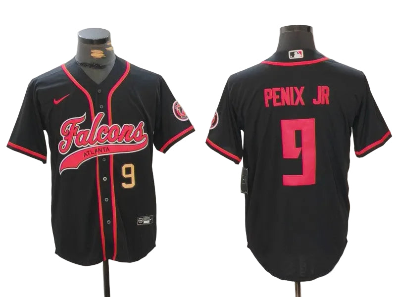 Custom Michael Penix Jr. Atlanta Falcons Black White Stitched Baseball Jersey -All Stitched