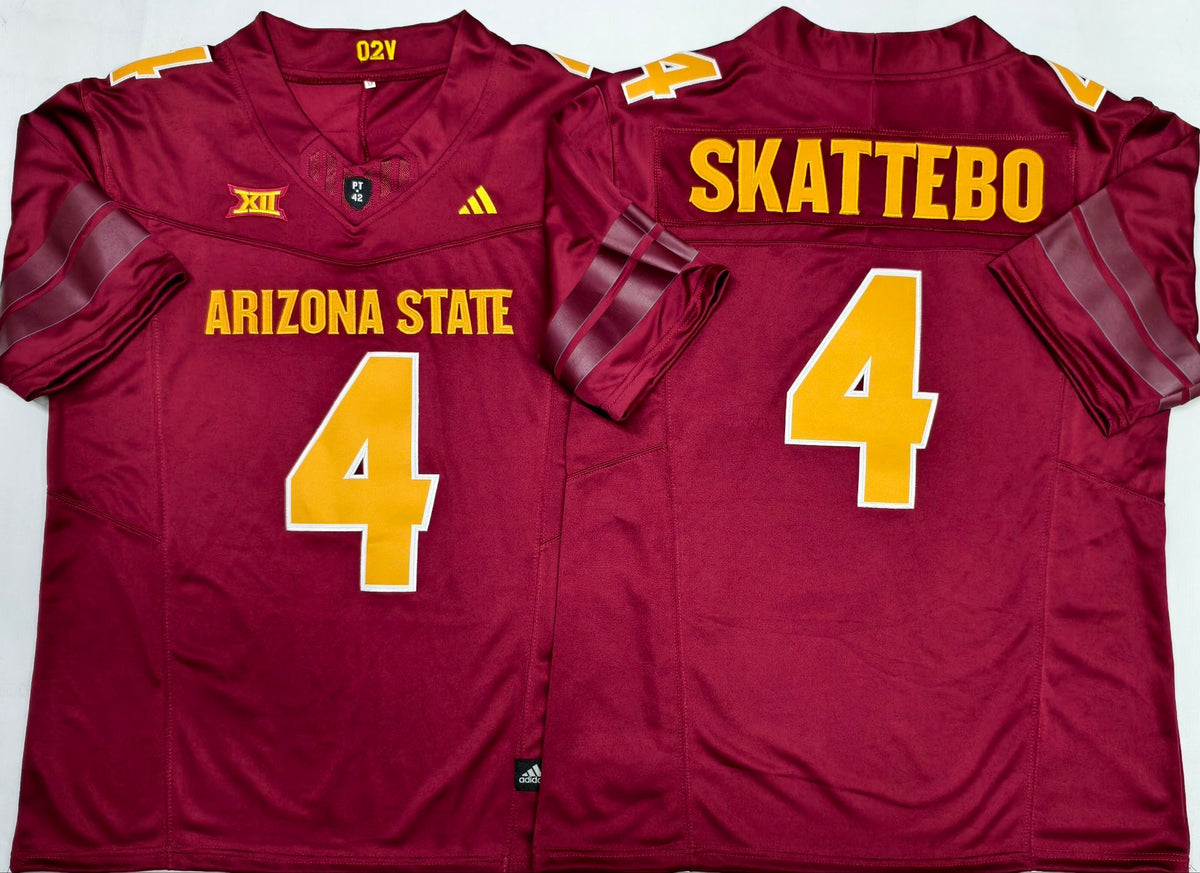 Custom Cam Skattebo #4 Arizona State Sun Devils Maroon White Limited Football Jersey -All Stitched