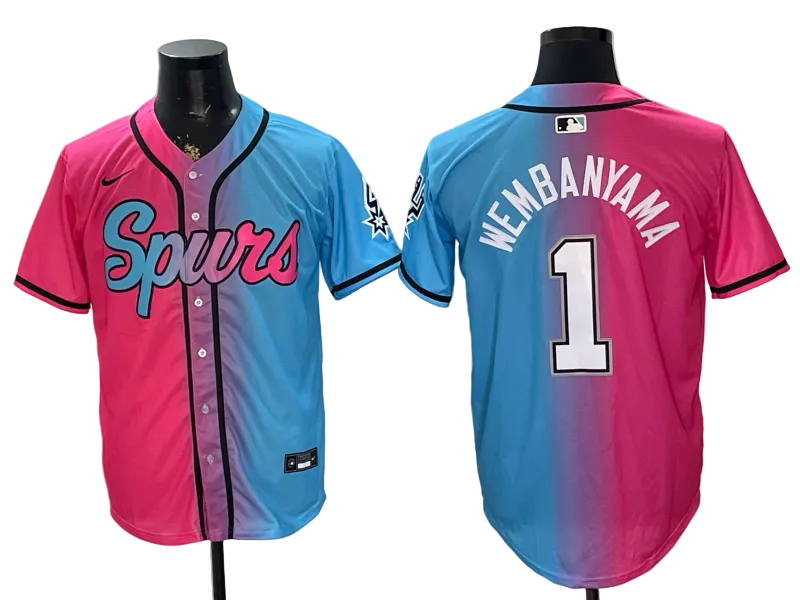 2026 Victor Wembanyama San Antonio Spurs Baseball Jersey -All Stitched