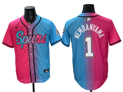 2026 Victor Wembanyama San Antonio Spurs Baseball Jersey -All Stitched