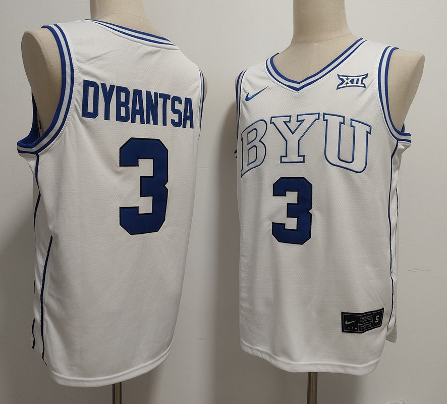 Custom AJ Dybantsa #3 BYU Cougars Royal White Black Basketball Jersey -All Stitched