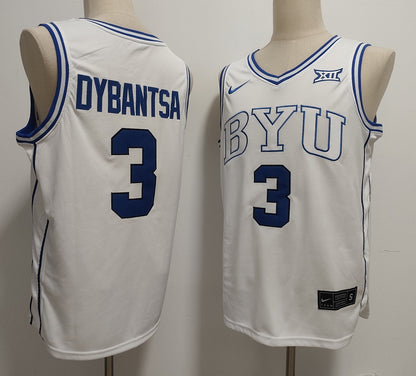 Custom AJ Dybantsa #3 BYU Cougars Royal White Black Basketball Jersey -All Stitched