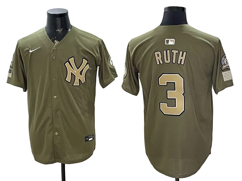 Yankees Olive 2026 Armed Forces Day Baseball Jersey -All Stitched