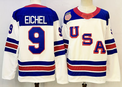 Custom 2026 USA White Royal All Stitched Hockey Jersey