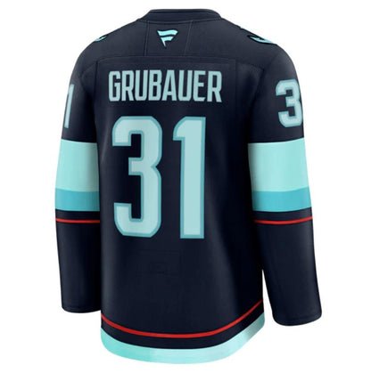 Custom 2026 Home Deep Sea Blue Premium All Stitched Hockey Jersey