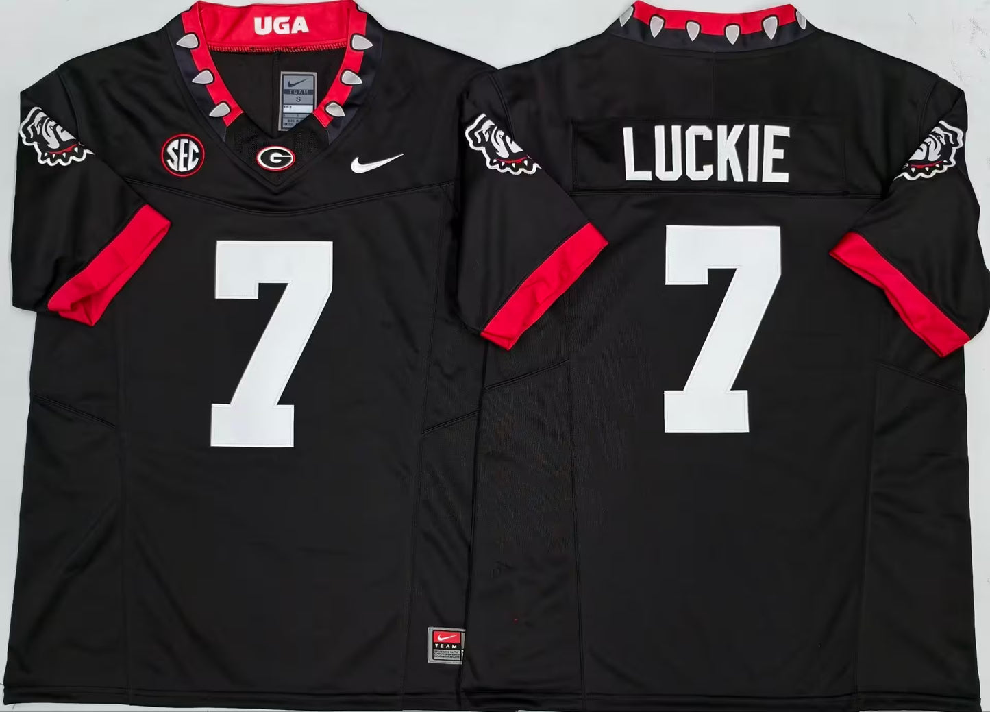 Men's Lawson Luckie Black Vapor Jersey #7 Red White Stranger Things Edition-All Stitched