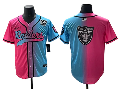 Custom Ashton Jeanty Las Vegas Raiders LOGO Split Limited Baseball Jersey -All Stitched
