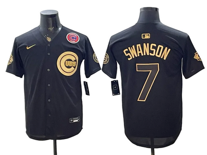 Custom Cubs Black Gold Limited Baseball Jersey -All Stitched