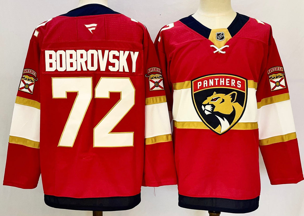 Custom Brady Tkachuk Panthers Home Red Hockey Jersey -All Stitched
