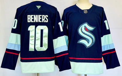 Custom Name Number Seattle Kraken Home Deep Sea Blue Alternate Black Hockey Jersey -All Stitched
