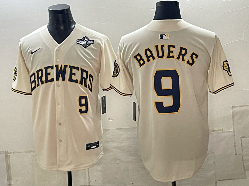 Custom Jake Bauers 2026 World Series Cream Baseball Jersey -All Stitched